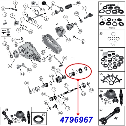 Jeep Wrangler YJ Synchronizer Set NP231 Transfer Case 87-95