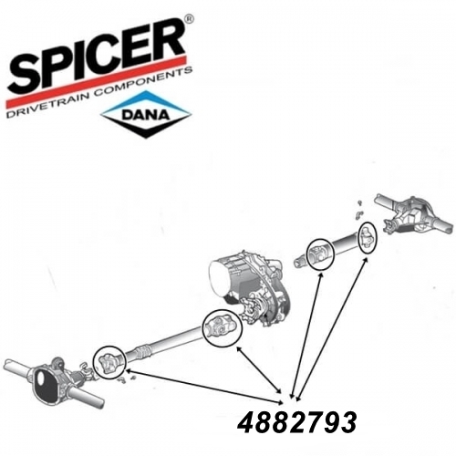 Jeep Wrangler YJ not greasable U-Joint Propeller Shaft 82 x 27mm Spicer 87-95