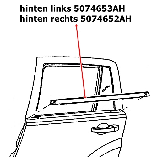 Jeep Compass MK 2er Set Abstreifer Schachtleiste Türen hinten außen 07-17