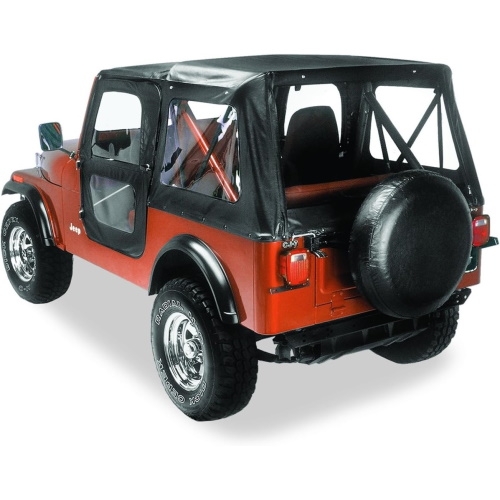 Jeep CJ5 Ersatzverdeck Verdeckhülle Whitco mit Druckknöpfen inkl. Türplanen Black Crush Bestop 76-83