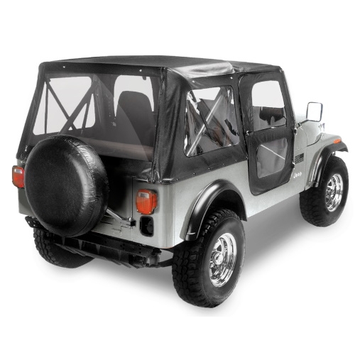 Jeep CJ7 Verdeck Ersatzverdeck Whitco mit Druckknöpfen inkl. Türplanen Black Denim Bestop 76-86