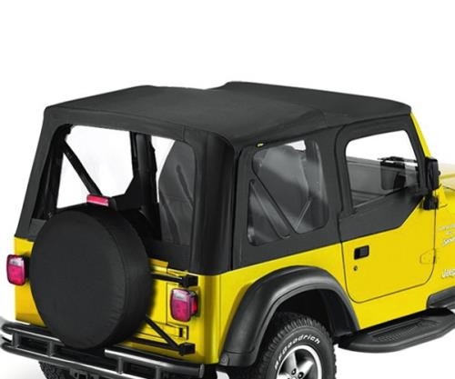 Jeep Wrangler TJ Convertible Top Replacement Cover incl. Window Black Denim Bestop 96-02