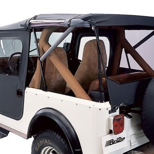 Jeep CJ6 soft top Tigertop with one-piece soft doors Bestop Black Crush 55-81