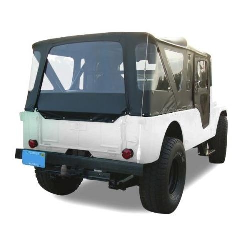 Jeep CJ6 soft top Tigertop with one-piece soft doors Bestop Black Crush 55-81