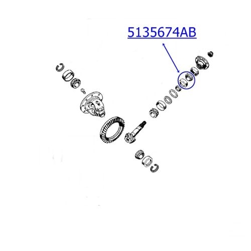 Jeep Commander XH XK bevel gear bearing outer Chrysler 200mm front axle 06-10