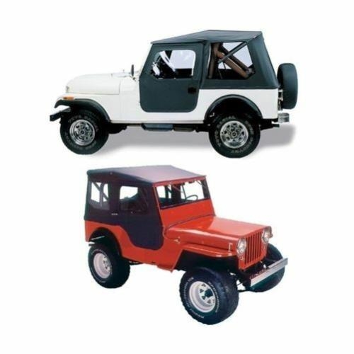 Jeep CJ2A MB Top Tigertop with one-piece soft top doors Black Crush Bestop 43-49
