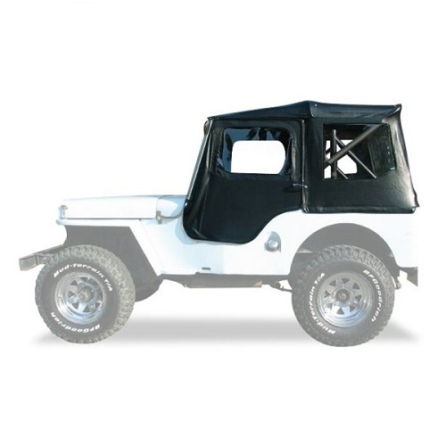 Jeep CJ2A MB Top Tigertop with one-piece soft top doors Black Crush Bestop 43-49