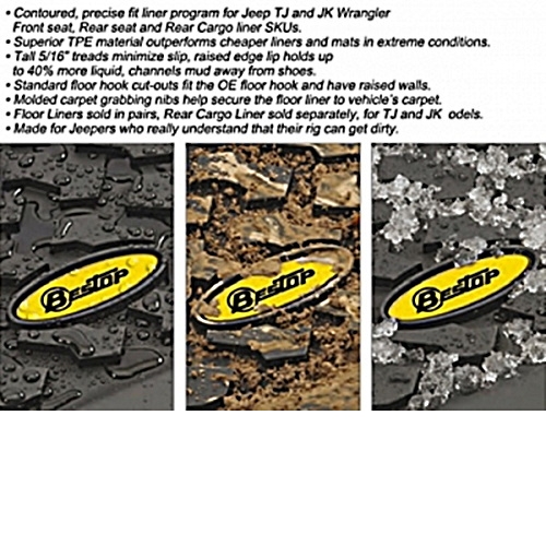 Jeep Wrangler TJ floor mats set front footwell trays All Terrain Bestop 96-06