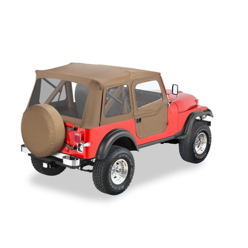 Jeep CJ5 Supertop soft top hood incl. divisible doors TAN Denim Bestop special edition 55-75