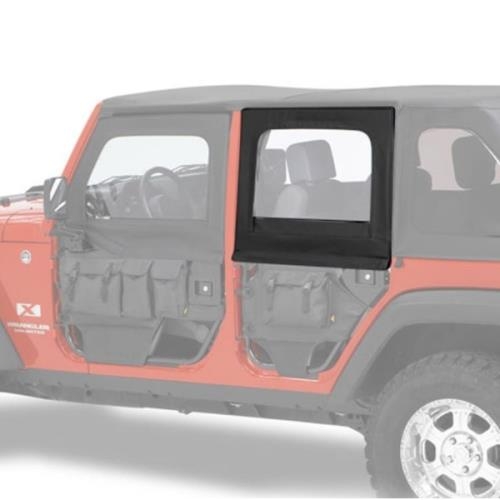 Jeep Wrangler JK 4-door set rear clip-on windows for High Rock Element half doors Black Diamond 07-16