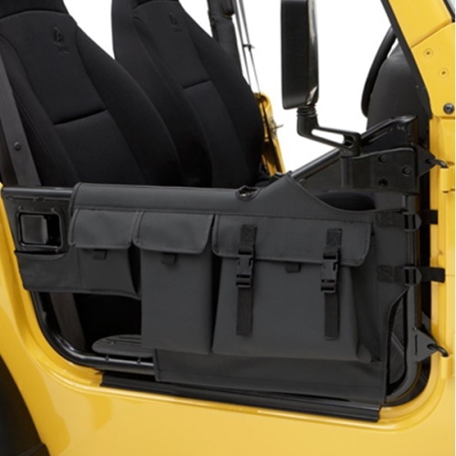 Jeep Wrangler YJ Bags Storage Bags Set for Element High Rock Half Doors Black Denim 87-95