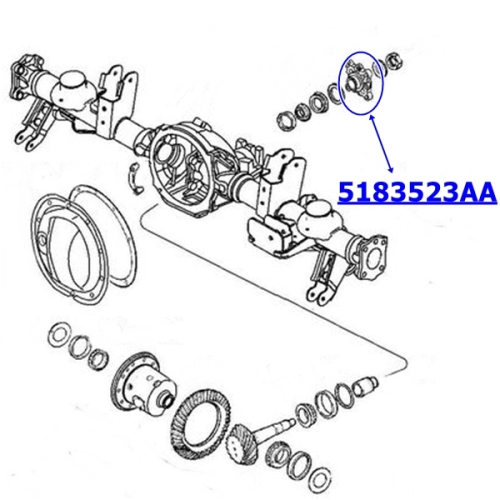 Jeep Commander XH XK Driveshaft Yoke Flange rear axle Dana 44/226mm 06-10