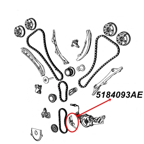 Jeep Wrangler JK 3,0 ltr. Gasoline Oil Pump Chain Tensioner 14-18