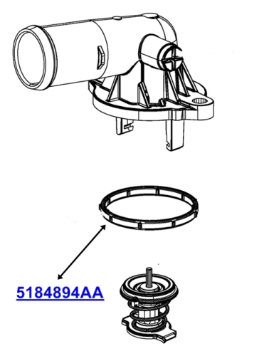 Jeep Wrangler JK  Grand Cherokee WH / WK 3,6 ltr. Thermostat Seal 11-14