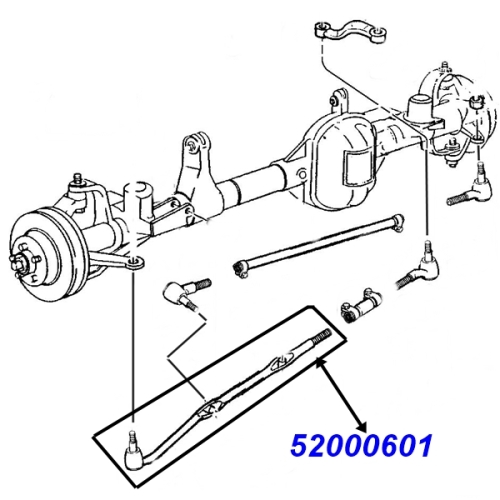 Jeep Cherokee XJ Premium Schubstange rechts mit Spurstangenkopf am Achsschenkel rechts LHD 84-90