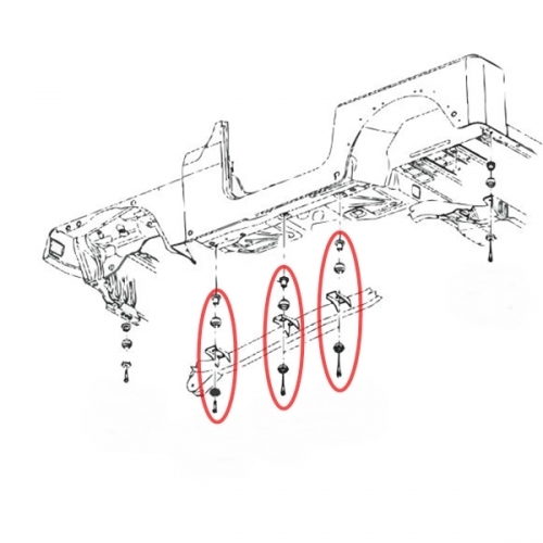 Jeep Wrangler TJ one Body Mount Kit with Bolt & Retainer 96-97