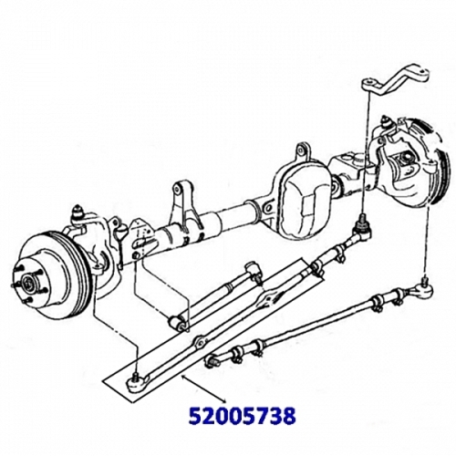 Jeep Grand Cherokee ZJ ZG 4,0 ltr. Premium Schubstange rechts mit Spurstangenkopf am Achssschenkel LHD 93-98
