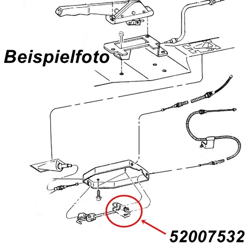 Jeep Cherokee XJ Kabelführung Halter Einsteller Handbremsseil 91-01