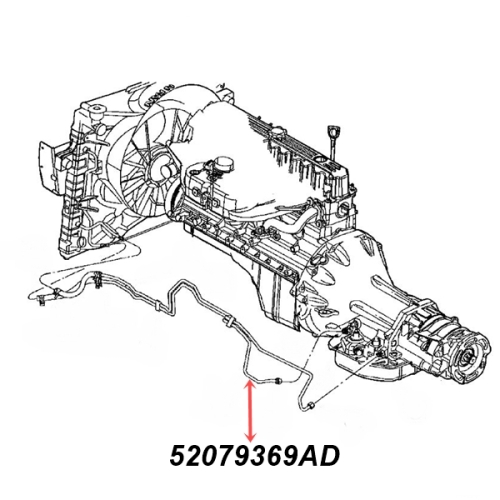 Jeep Grand Cherokee WJ WG 4,0 ltr. Leitung Zulauf Getriebeölkühler 42RE Automatikgetriebe 99-04