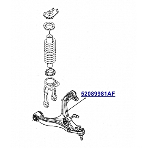 Jeep Commander XH XK Premium front left lower Control Arm incl. Bushings 06-10