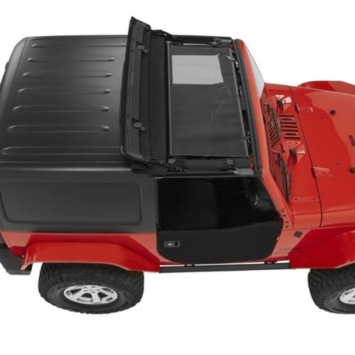 Jeep Wrangler JK extendable sunshade roller blind bikini top for hardtop mesh Bestop 07-18