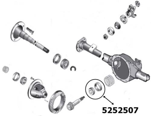 Jeep Wrangler TJ Differential inner Pinion Bearing Kit Dana 35 rear axle Spicer 96-06