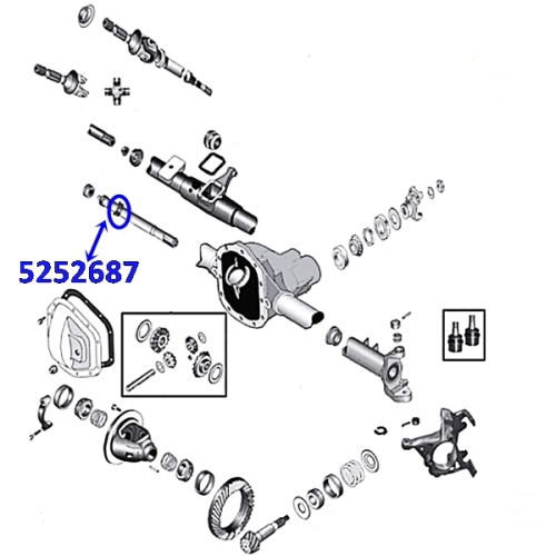Jeep Wrangler YJ Intermediate Shaft Collar Dana 30 disconnect front axle Spicer 90-95
