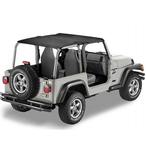 Jeep Wrangler TJ Header Bikini Top Safari Style Black Denim Bestop 96-02