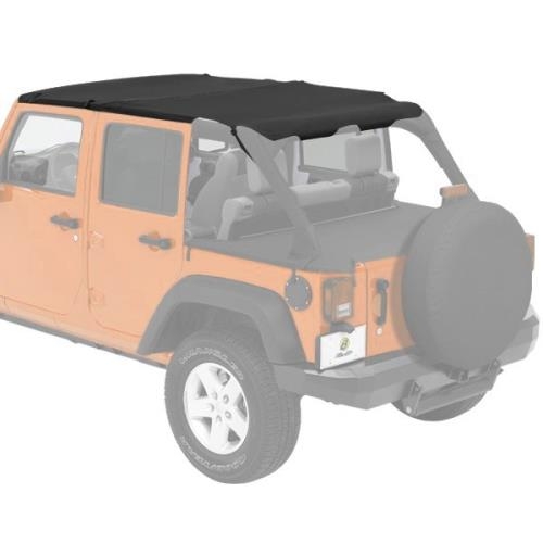 Jeep Wrangler JK 4-door Header Bikini Top Safari Style Black Diamond Bestop 10-18