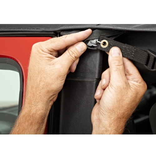 Jeep Wrangler JK 2-door Safari Bikini Top Cable-Style Black Diamond Bestop 10-17