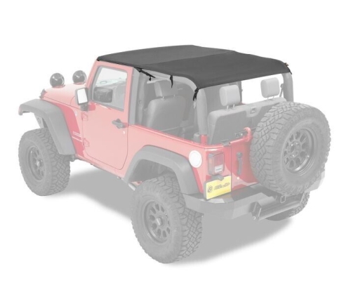 Jeep Wrangler JK 2-door Safari Bikini Top Cable-Style Black Diamond Bestop 10-17