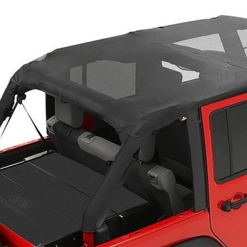 Jeep Wrangler JK 4-door Safari Bikini Top Cable-Style Mesh Bestop 10-18
