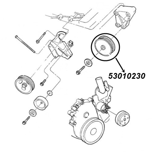 Jeep Wrangler TJ 2,5 ltr. Accessory Drive Belt Idler Pulley Ø 76mm Gates 96-02