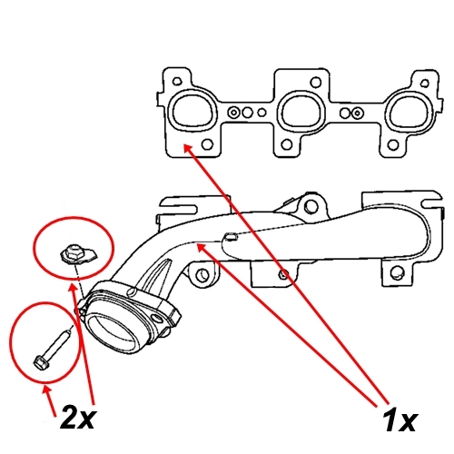 Jeep Cherokee Liberty KK 3,7 ltr. right Exhaust Manifold with Gasket 09-12