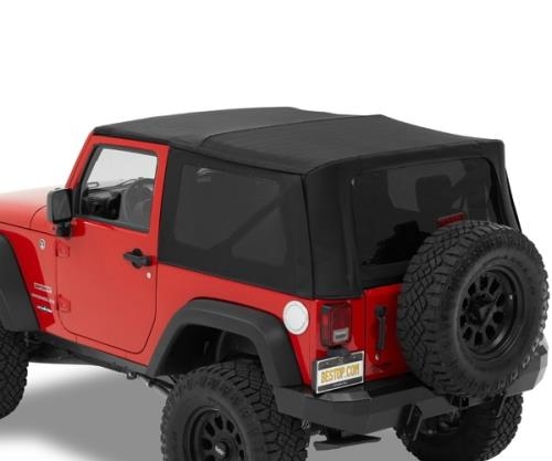 Jeep Wrangler JK 2-türer Supertop NX Klappverdeck getönte Scheiben Black Twill 3-lagig Bestop 07-17