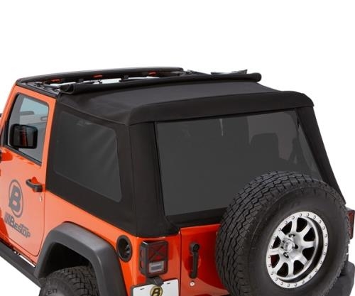 Jeep Wrangler JK 2-door Trektop NX Glide Soft Top Black Diamond Bestop 07-18