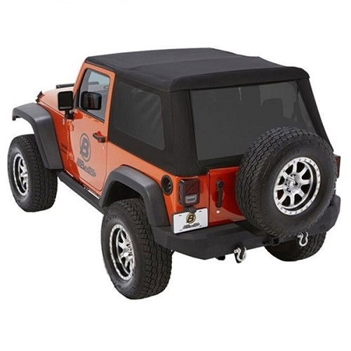 Jeep Wrangler JK 2-door Trektop NX Glide Soft Top Black Diamond Bestop 07-18
