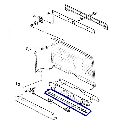 Jeep Wrangler YJ tailgate seal hardtop tailgate seal between top of tailgate and hardtop rear window 87-95