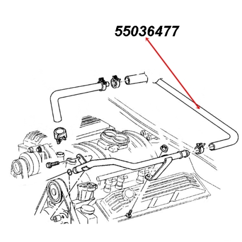 Jeep Grand Cherokee ZJ ZG 5,2 & 5,9 ltr. Heizungsschlauch