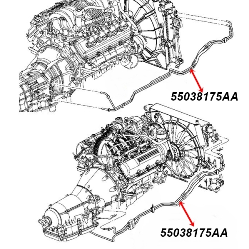 Jeep Commander XH XK 4,7 & 5,7 ltr. Inlet & Outlet Transmission Oil