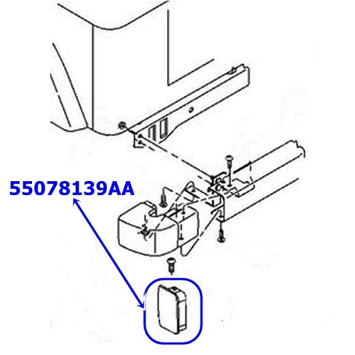 Jeep Wrangler TJ one Stubby Bumper End Cap for rear Bumper 96-06