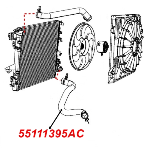 Jeep Wrangler JK 3,6 ltr. Benziner Kühlwasserschlauch Kühlerschlauch unten RHD Gates 12-18