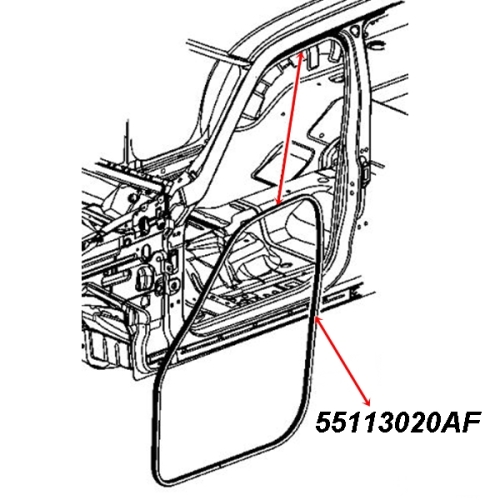 Jeep Cherokee Liberty KK one Door Weatherstrip Left or Right front door 08-12