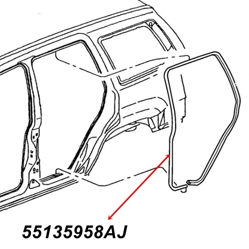 Jeep Grand Cherokee WJ WG eine Türdichtung Tür hinten Dichtung an der Karosserie 99-04