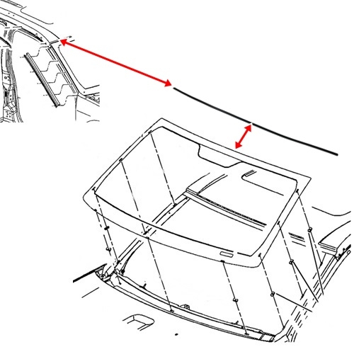 Jeep Grand Cherokee WH WK Leiste Zierleiste Dichtung oben Frontscheibe Windschutzscheibe 05-10