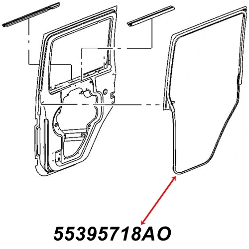 Jeep Wrangler JK 4türer Türdichtung Türdichtgummi Türgummi Tür rechts hinten Vollstahltüren 07-18