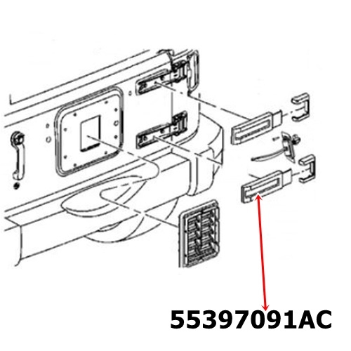 Jeep Wrangler JK Abdeckung Scharnier Heckklappe Heckklappenscharnier unten 07-18