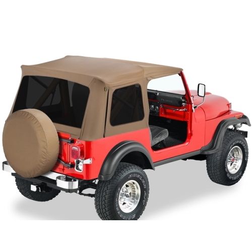 Jeep CJ7 top replacement cover without rods Spice Denim tinted windows Bestop 76-86