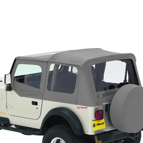 Jeep Wrangler YJ Convertible Top Replacement Cover without Rods Charcoal Denim 87-95