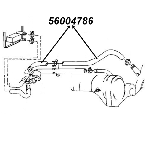 Jeep Cherokee XJ 2,5 ltr. HVAC Heater Molded Hose upper Valve to Thermostat Housing Gates 91-96